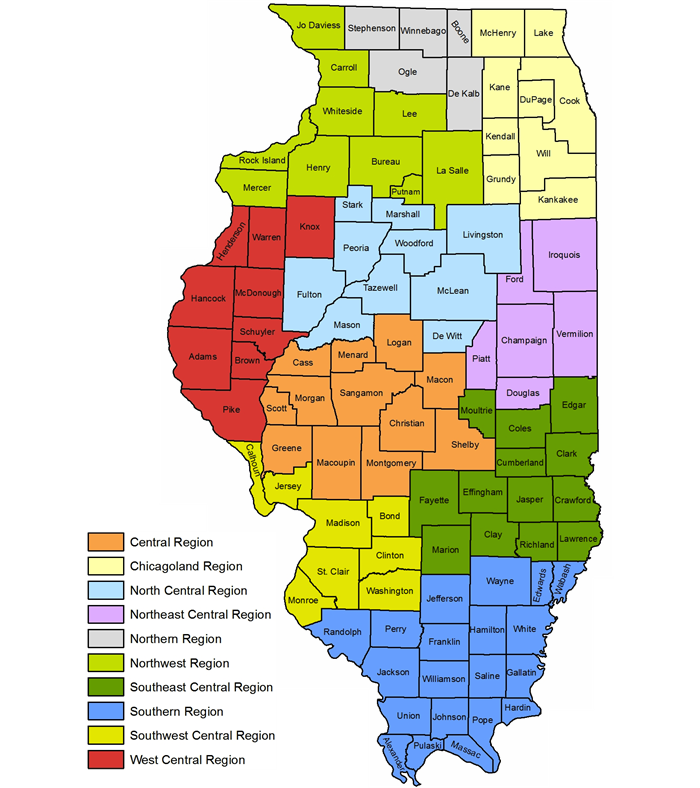 Illinois eTeam Regions Map
